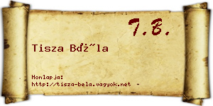 Tisza Béla névjegykártya