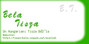 bela tisza business card